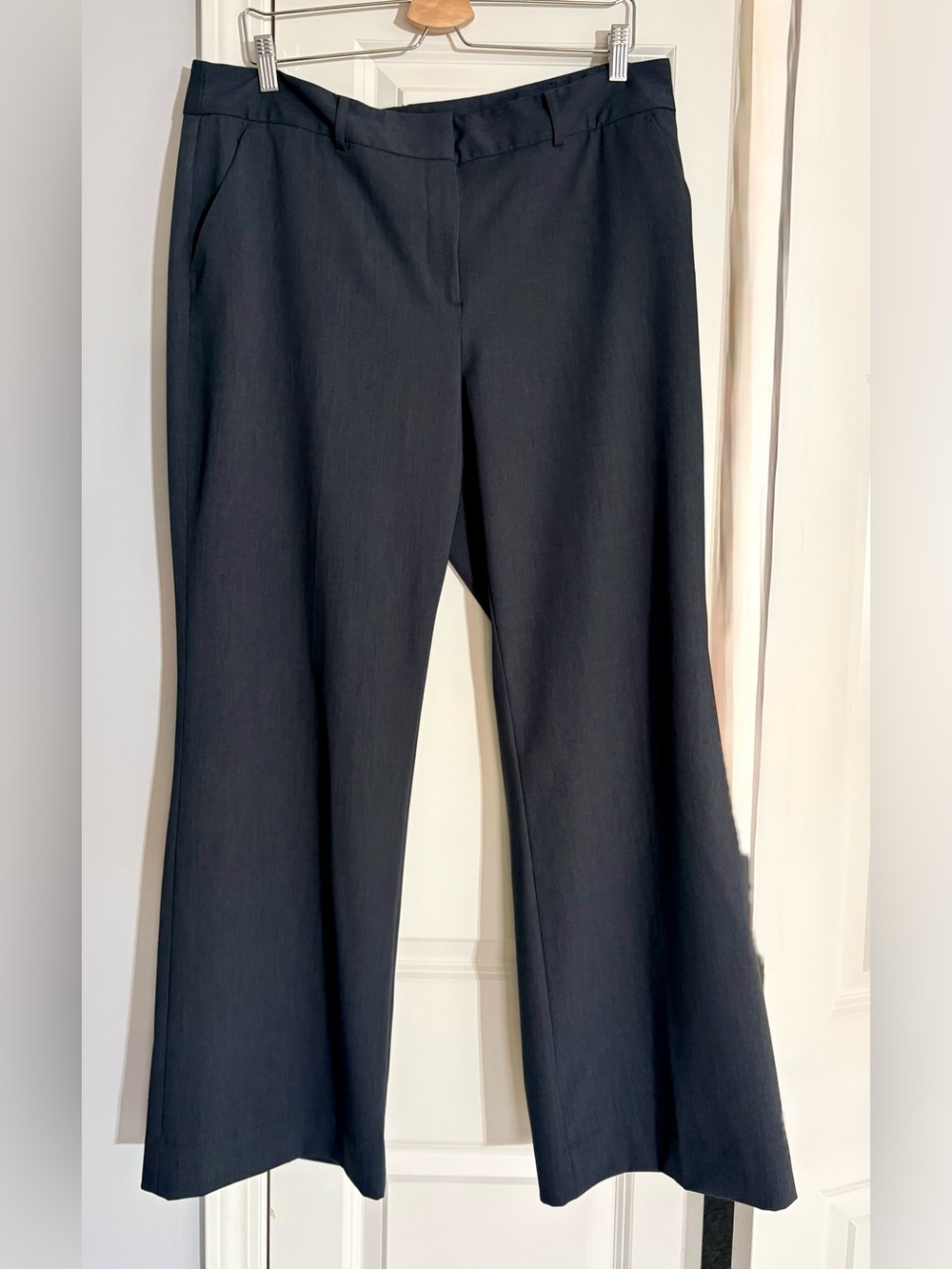 Liz Claiborne Dark Gray Wide-Leg Dress Pants